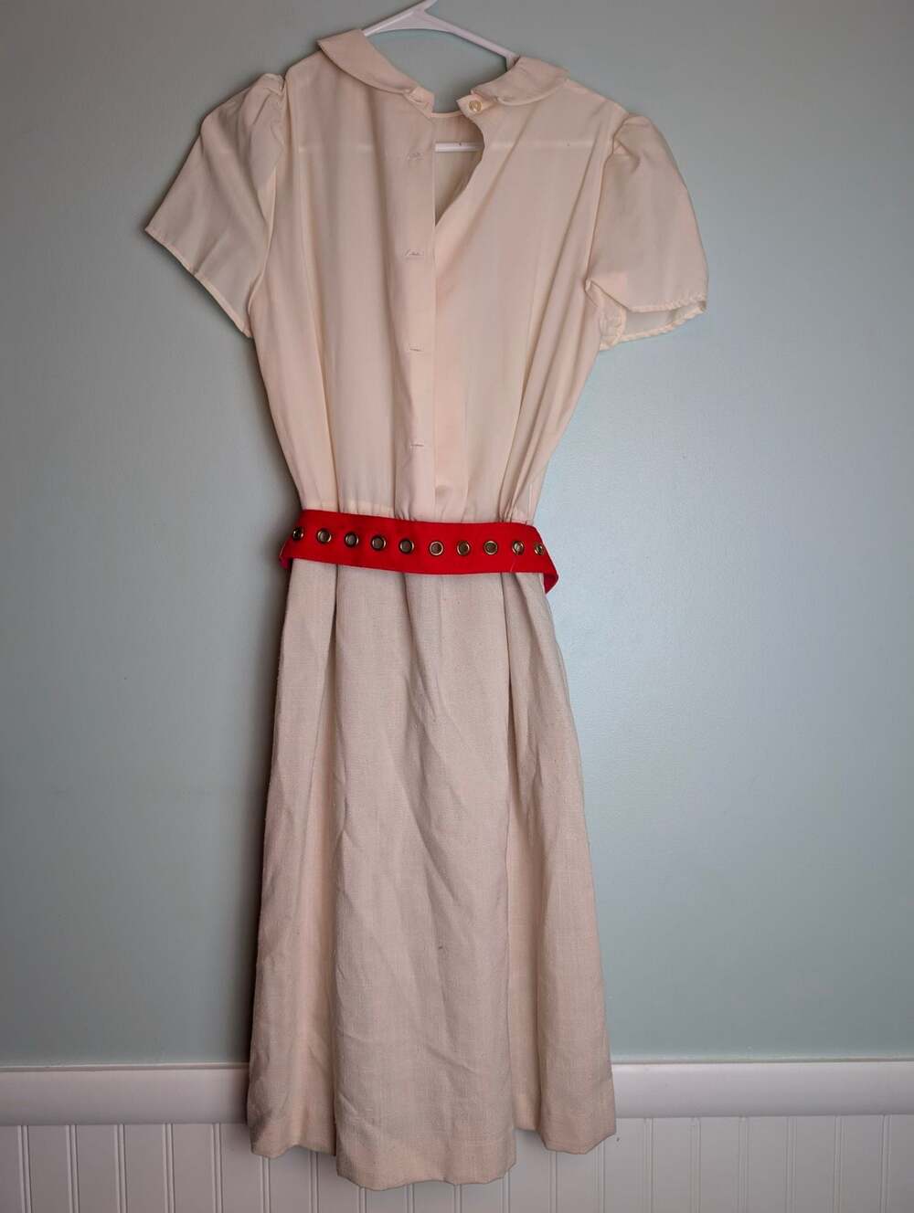 Vintage Two-Piece Short Sleeve Dress and Striped Jacket Set Size 11-12